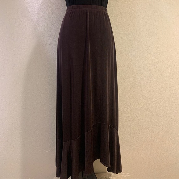 Chico's Dark Brown Maxi Skirt Size 1 S/M - Picture 2 of 7